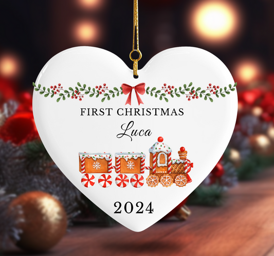 Personalized Baby's First Christmas Train Ornament Classic Keepsake