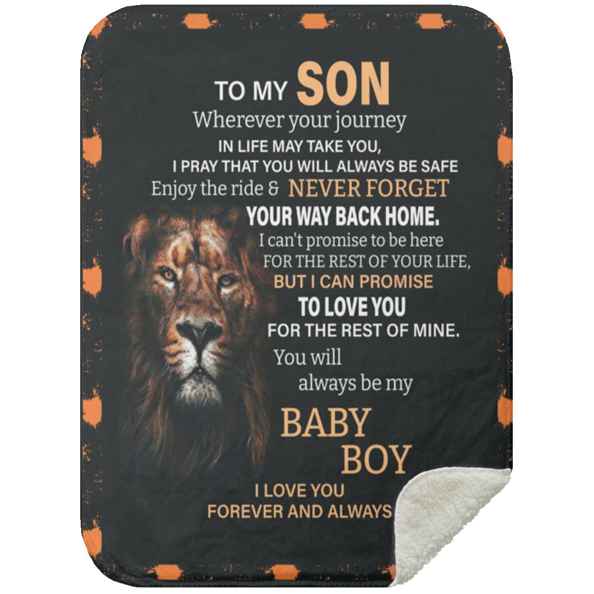 To My Son Lion Blanket