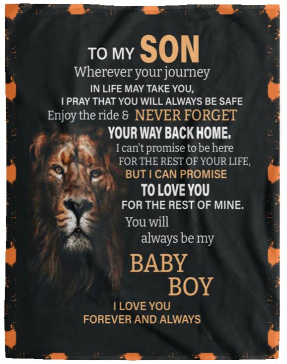 To My Son Lion Blanket