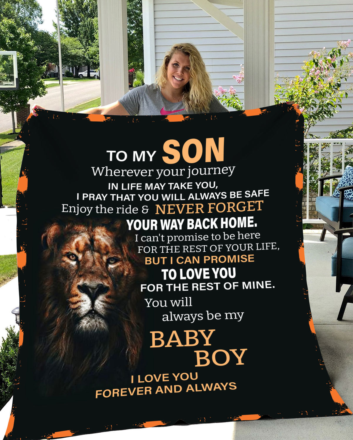 To My Son Lion Blanket