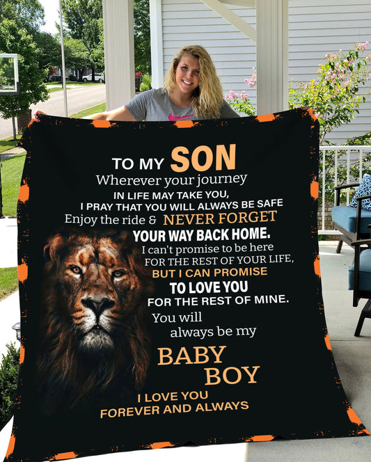 To My Son Lion Blanket