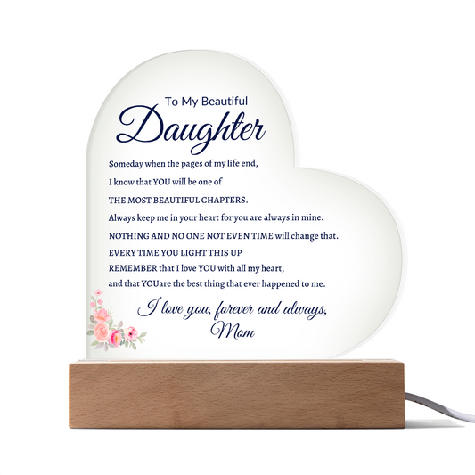 To My Beautiful Daughter Plaque, Daughter Gift From Mom
