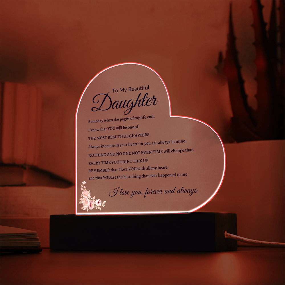 To My Beautiful Daughter Night Light Gift