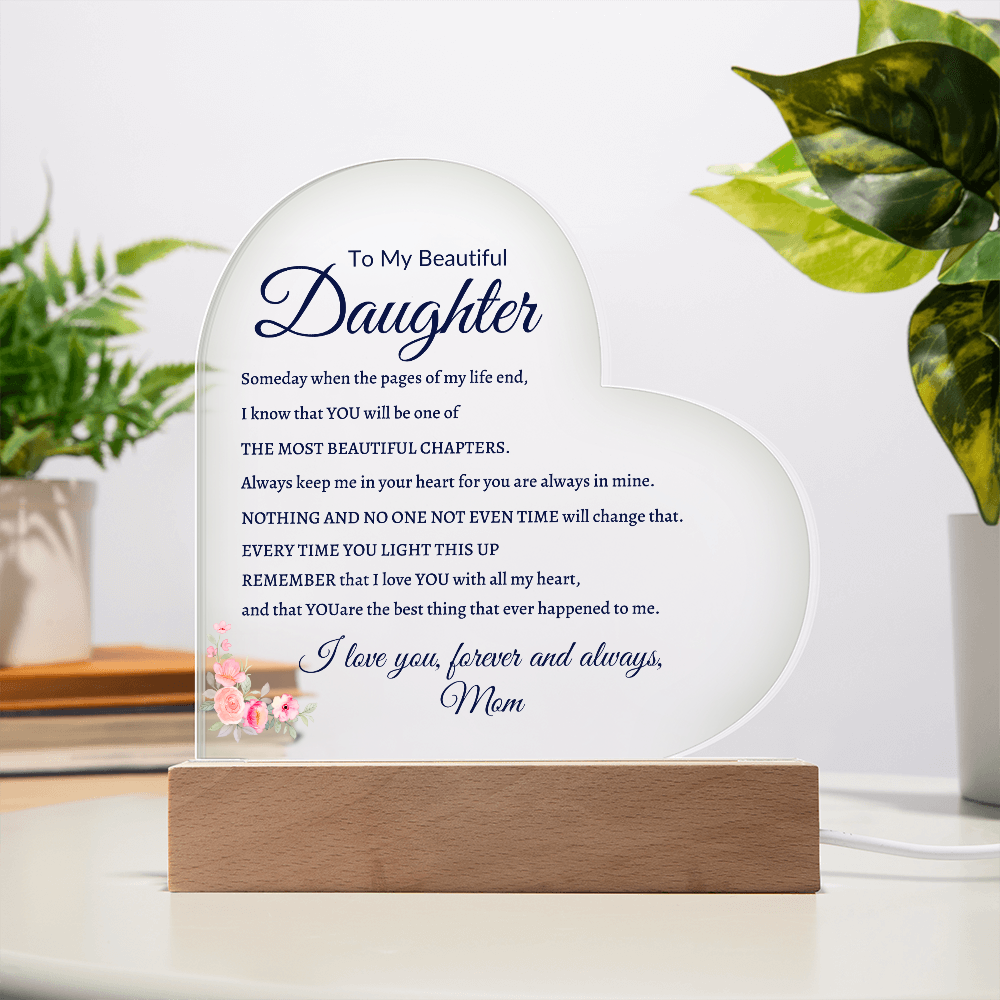 To My Beautiful Daughter Plaque, Daughter Gift From Mom