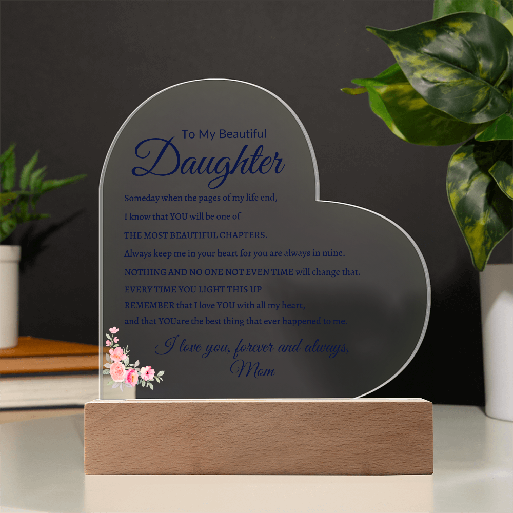 To My Beautiful Daughter Plaque, Daughter Gift From Mom