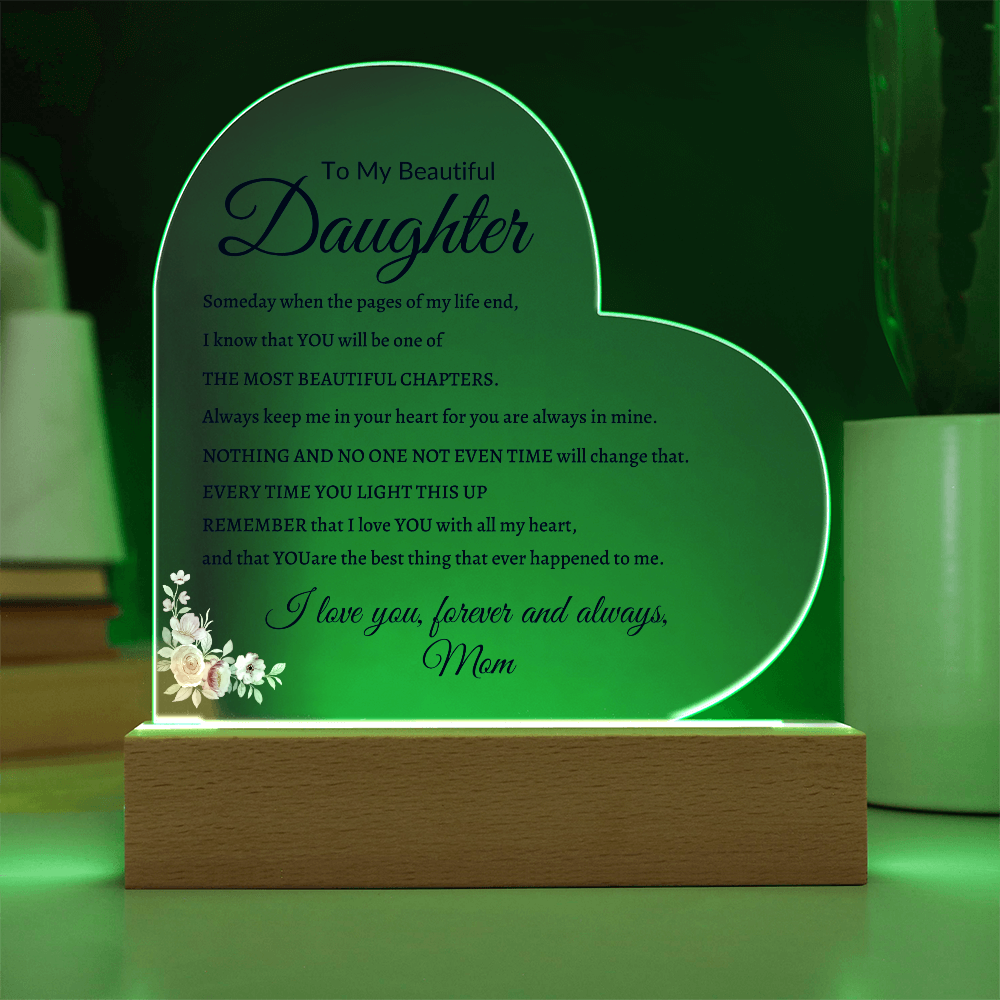 To My Beautiful Daughter Plaque, Daughter Gift From Mom