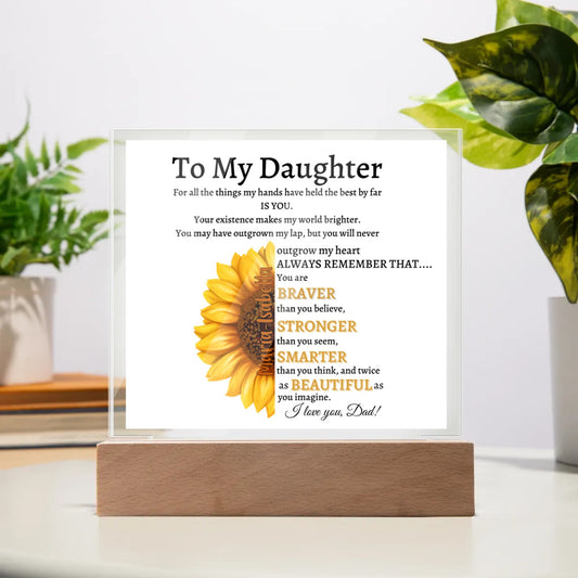 Personalized Name Plaque, To My Daughter Plaque, Acrylic Square Plaque, From Dad
