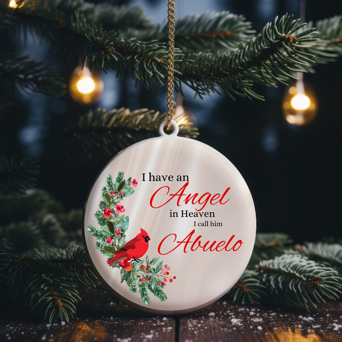 Personalized Memorial Christmas Ornament (Cardinal)