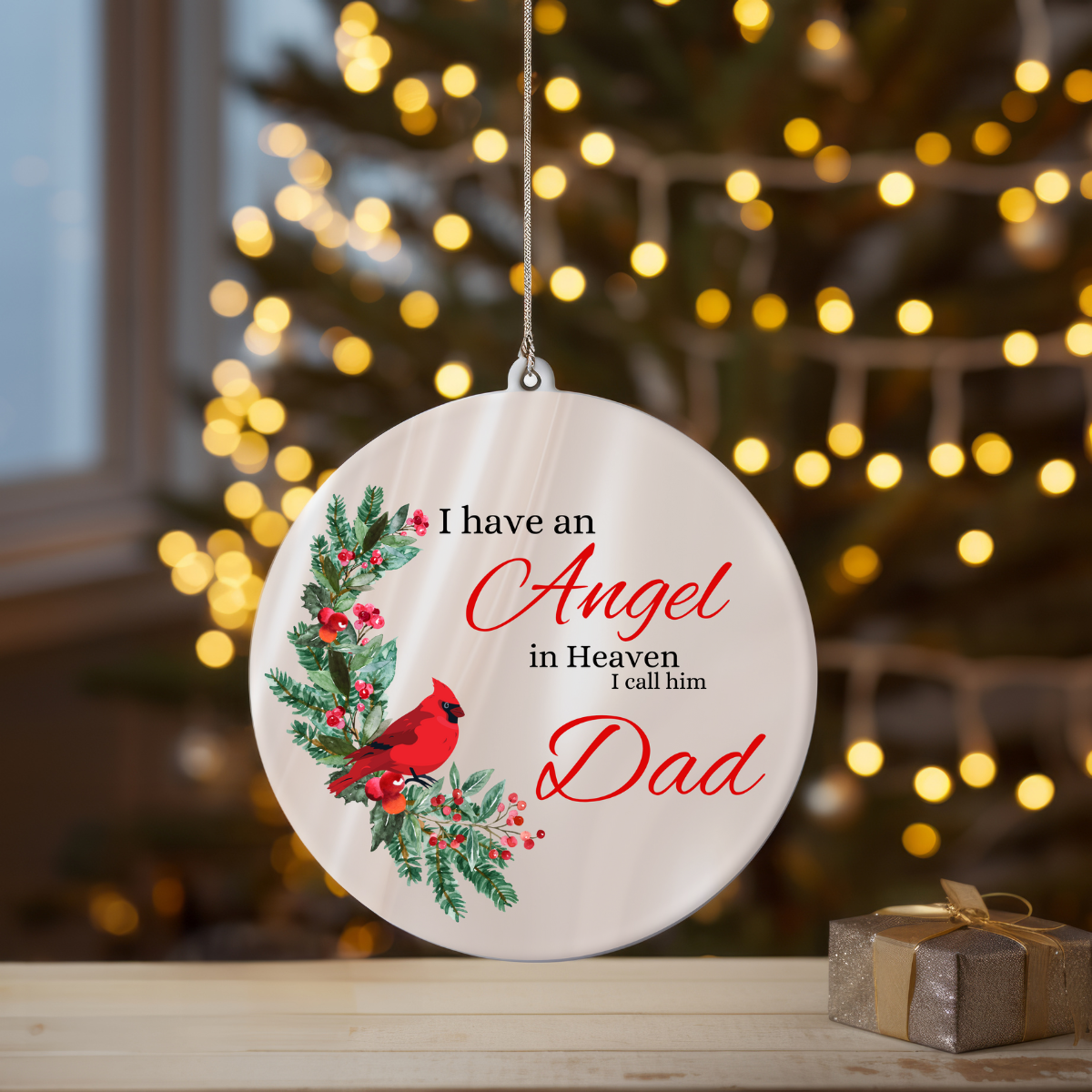 Personalized Memorial Christmas Ornament (Cardinal)