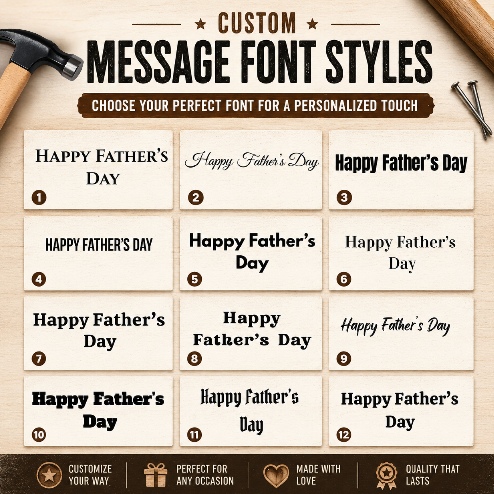 Personalized Hammer Gift for Dad – Custom Engraved Hammer Set with Gift Box | Father's Day Gift from Kids, Husband Gift, Birthday Gift for Dad