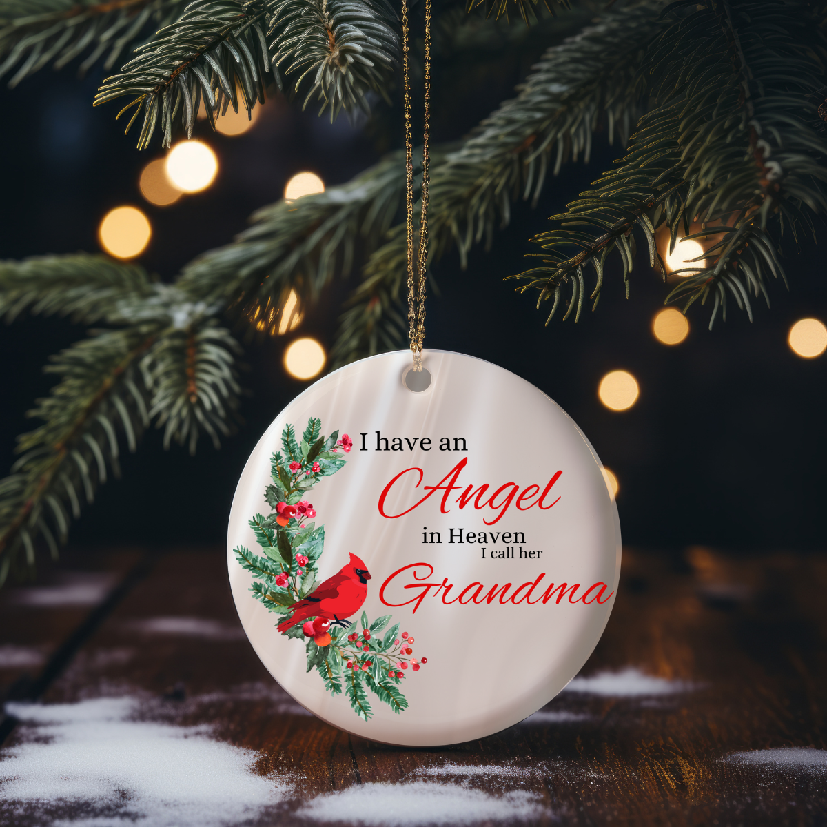 Personalized Memorial Christmas Ornament (Cardinal)