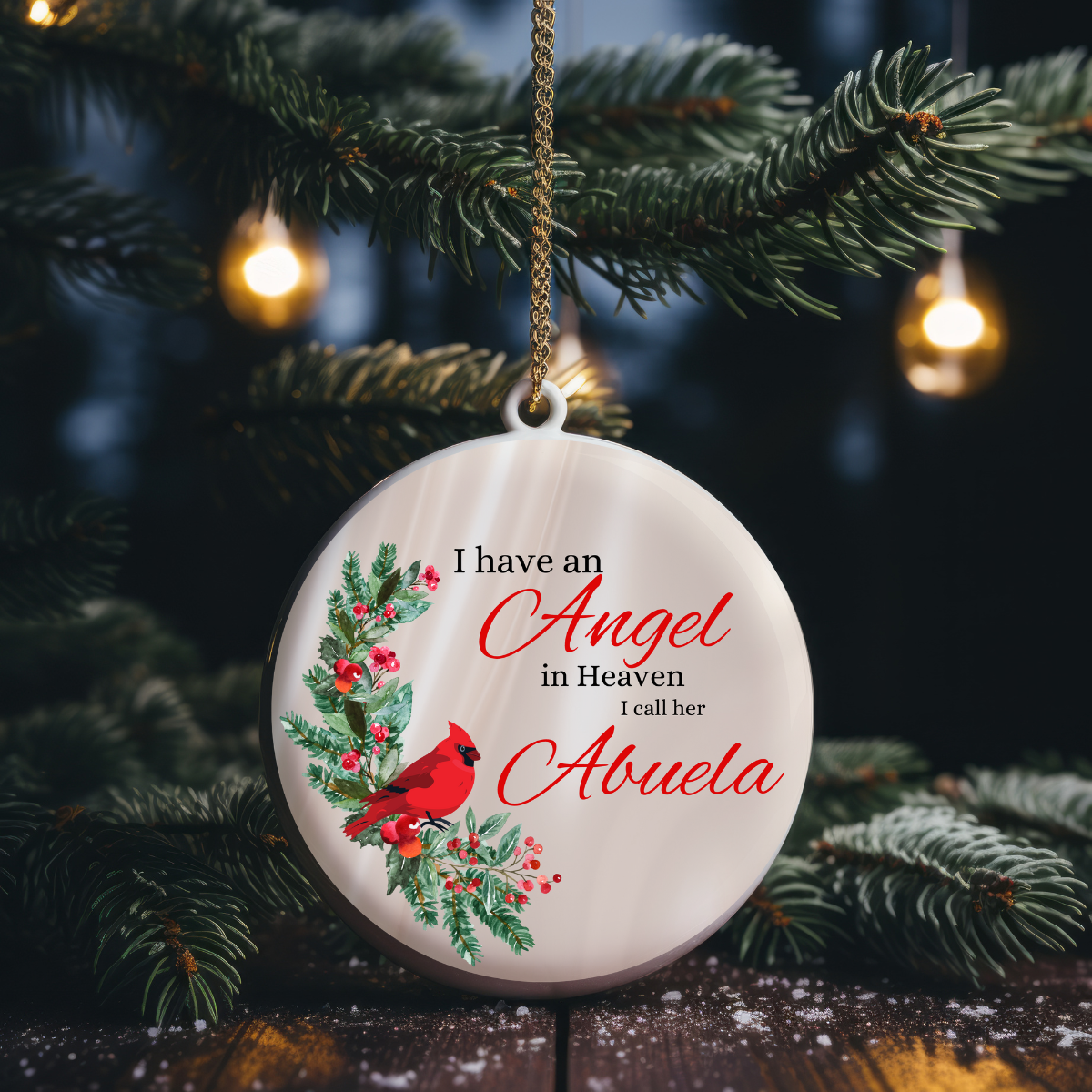 Personalized Memorial Christmas Ornament (Cardinal)