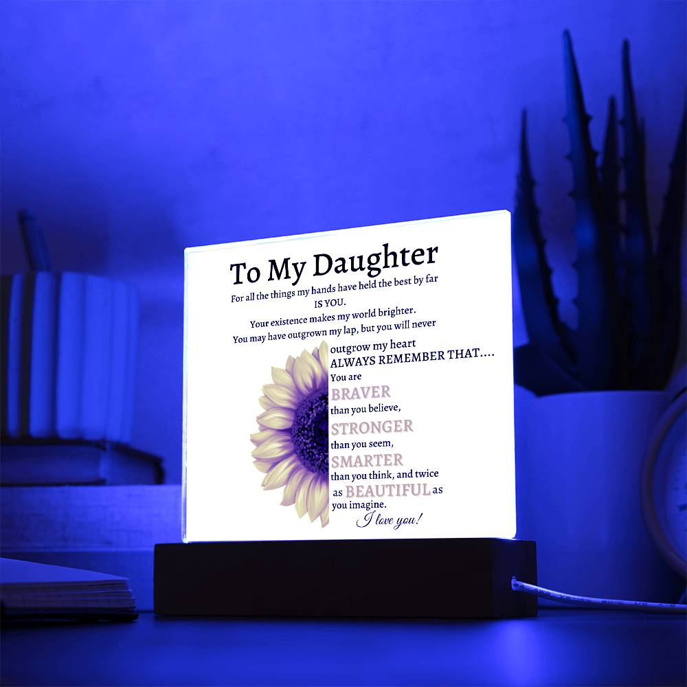 Personalize Name | To My Daughter | Acrylic Square Plaque