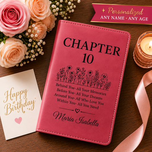 Personalized Birthday Journal – Chapter Birthday Gift | Custom Name & Any Age Keepsake Notebook for Women, Daughter, Sister, Friend, Mom