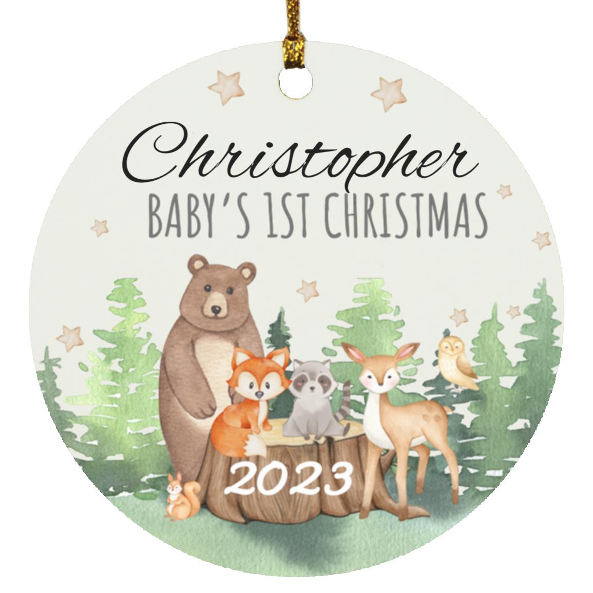 Personalized Baby's First Christmas Circle Ornament