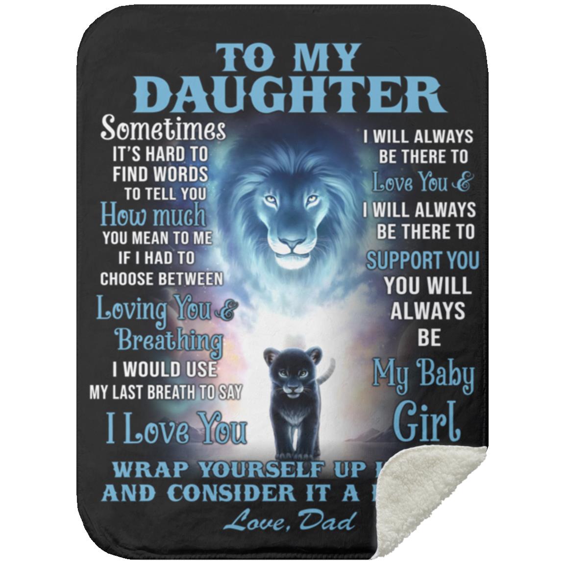 For My Daughter, Lion Fleece Blanket (From Dad)