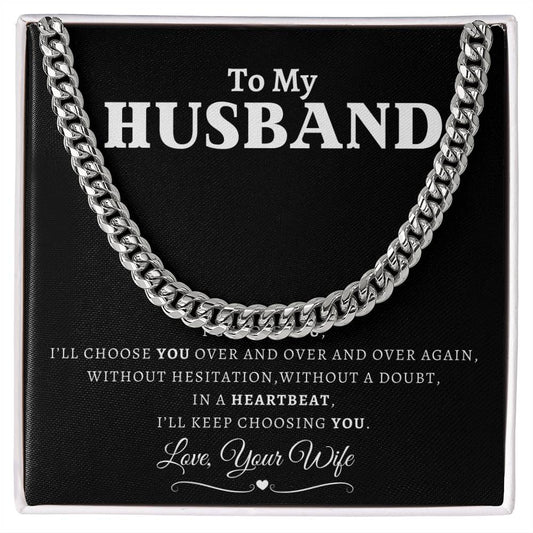 Forever Yours Cuban Link chain: A Sentimental Message Card for Your Beloved Husband 💖🔥