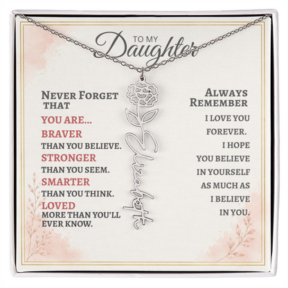 Daughter Flower Name Necklace