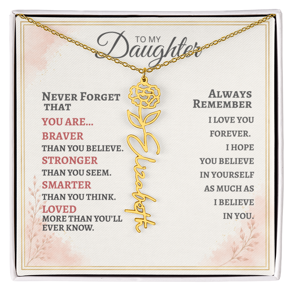 Daughter Flower Name Necklace