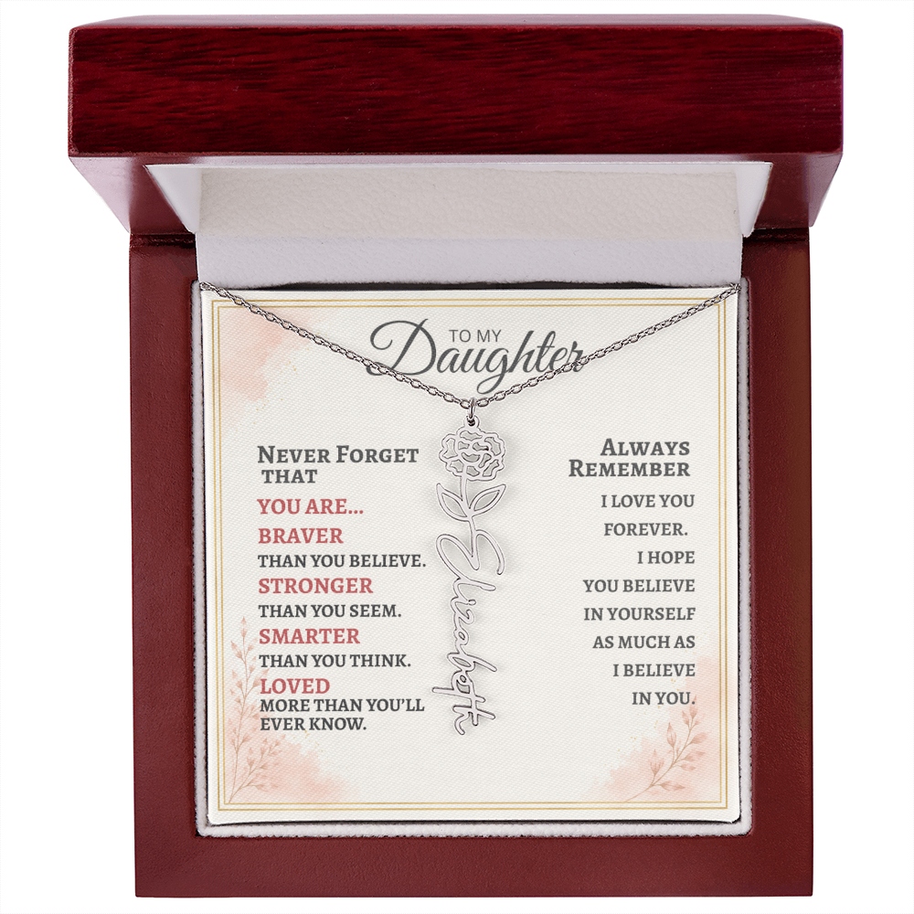 Daughter Flower Name Necklace