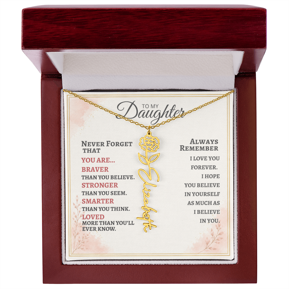 Daughter Flower Name Necklace