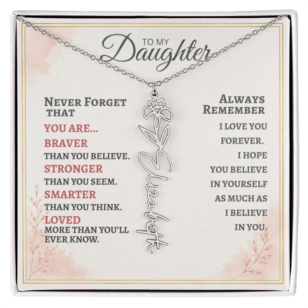 Daughter Flower Name Necklace