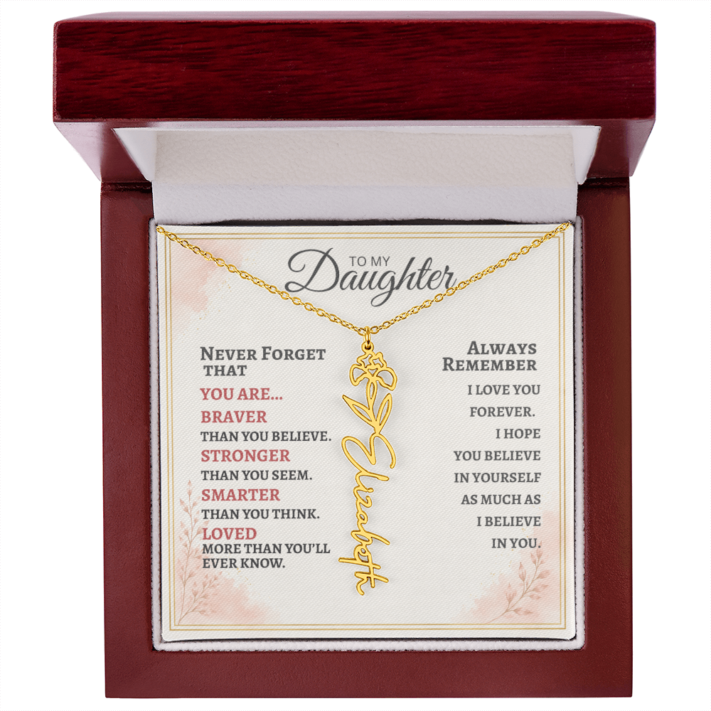 Daughter Flower Name Necklace