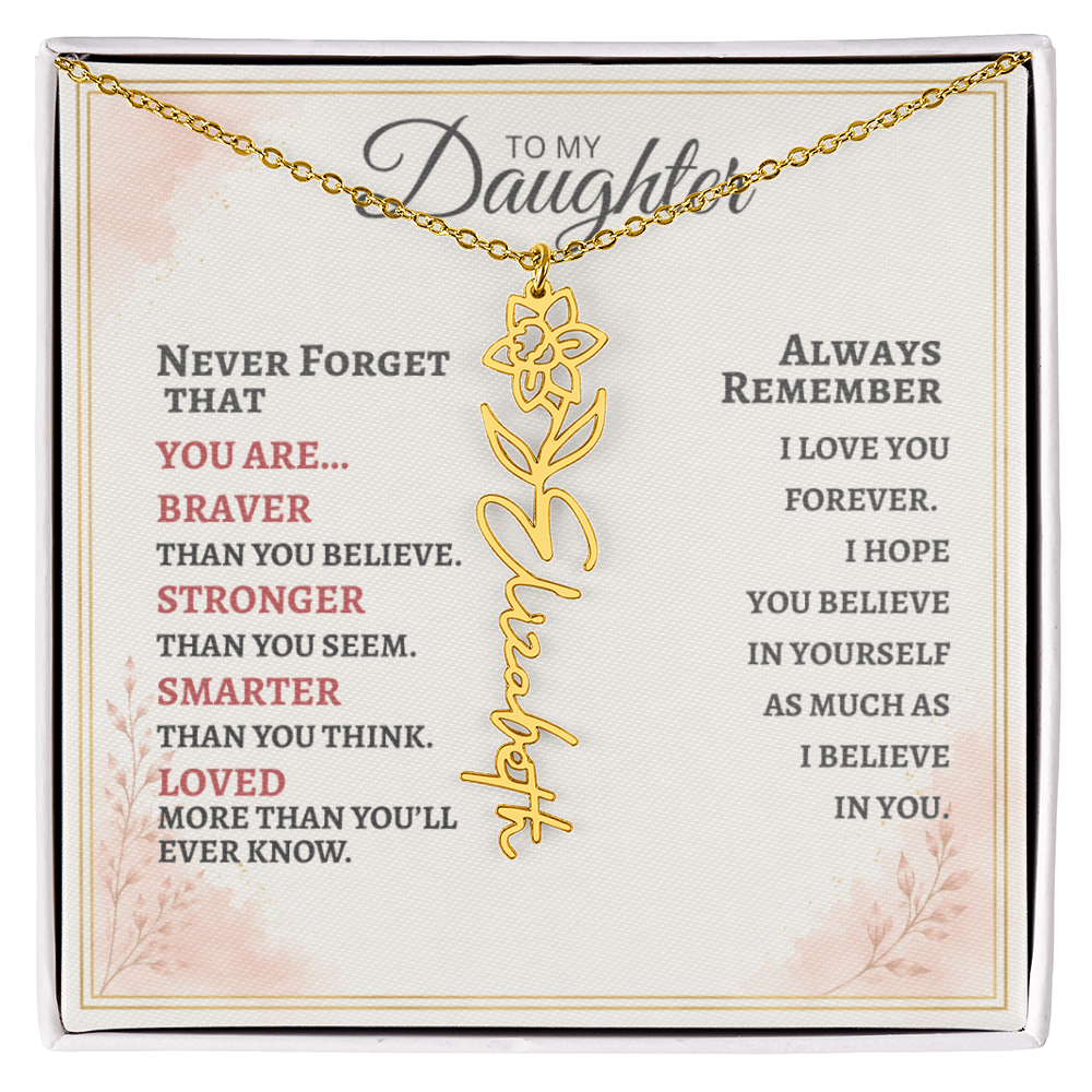 Daughter Flower Name Necklace