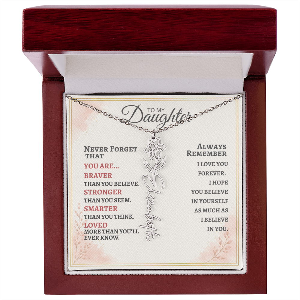 Daughter Flower Name Necklace