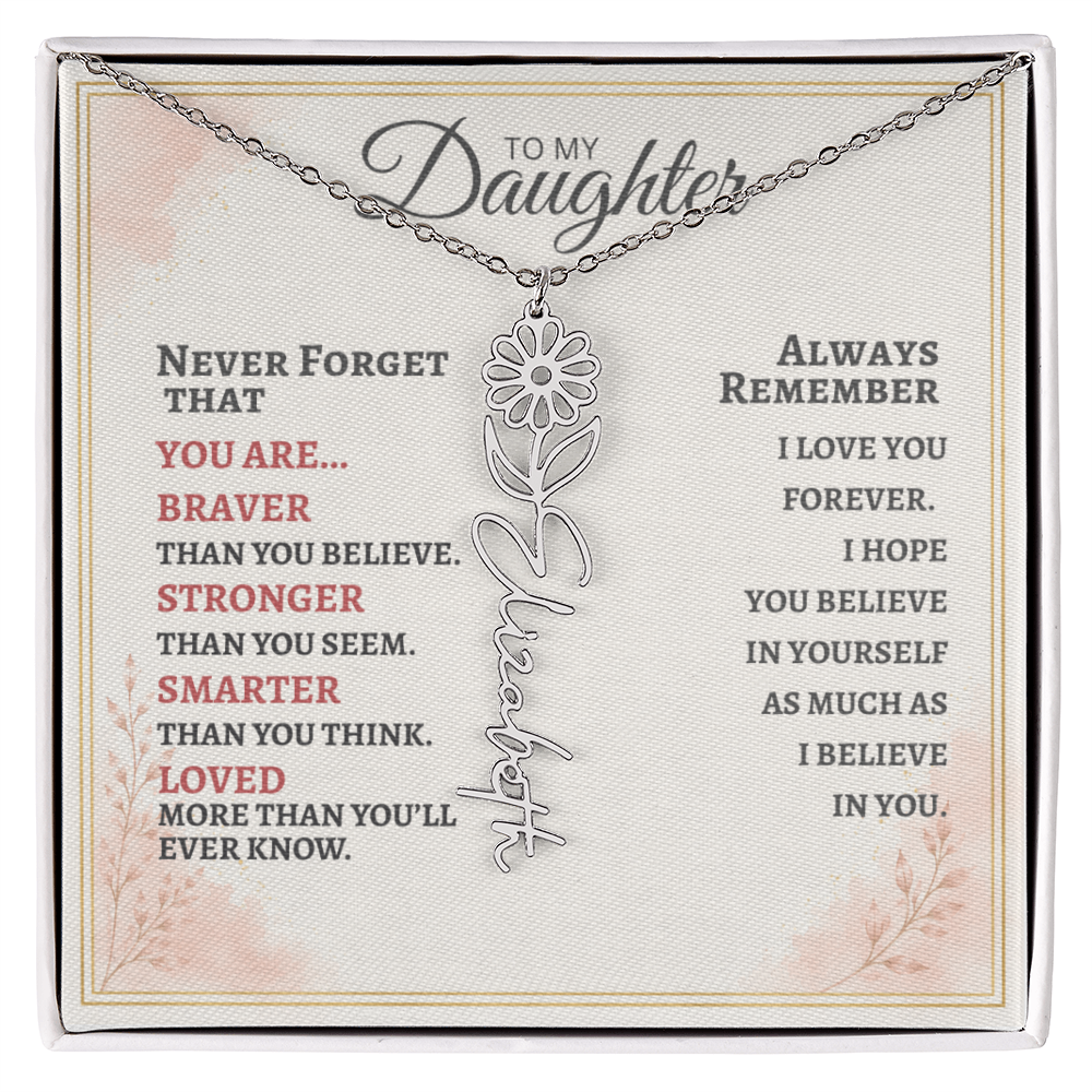 Daughter Flower Name Necklace