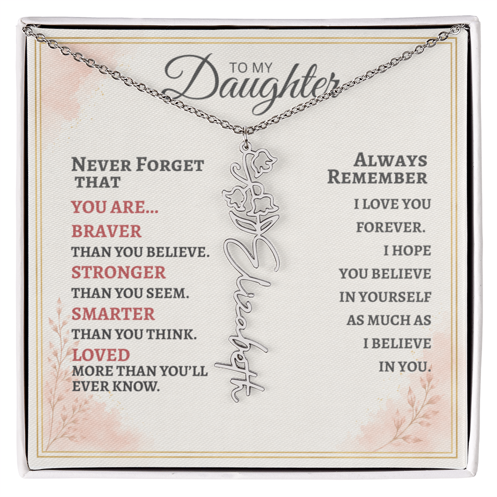 Daughter Flower Name Necklace