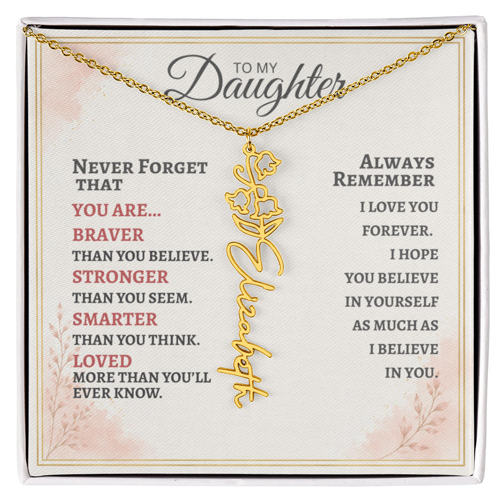 Daughter Flower Name Necklace