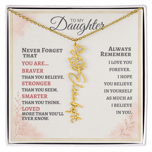 Daughter Flower Name Necklace