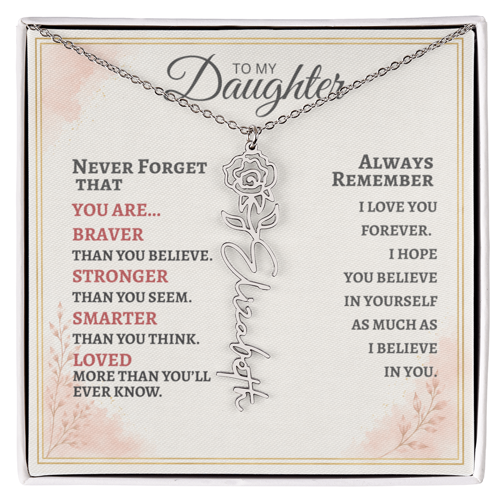 Daughter Flower Name Necklace