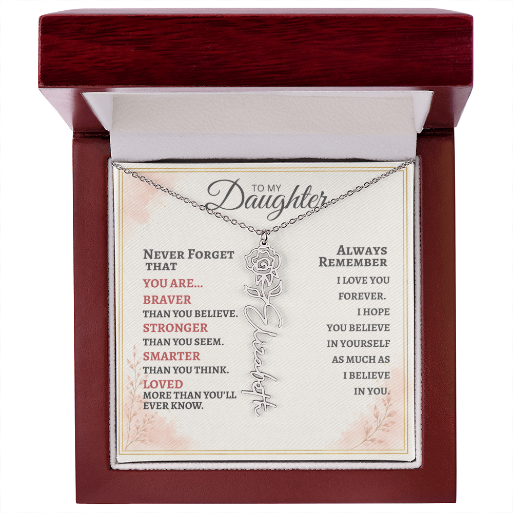 Daughter Flower Name Necklace