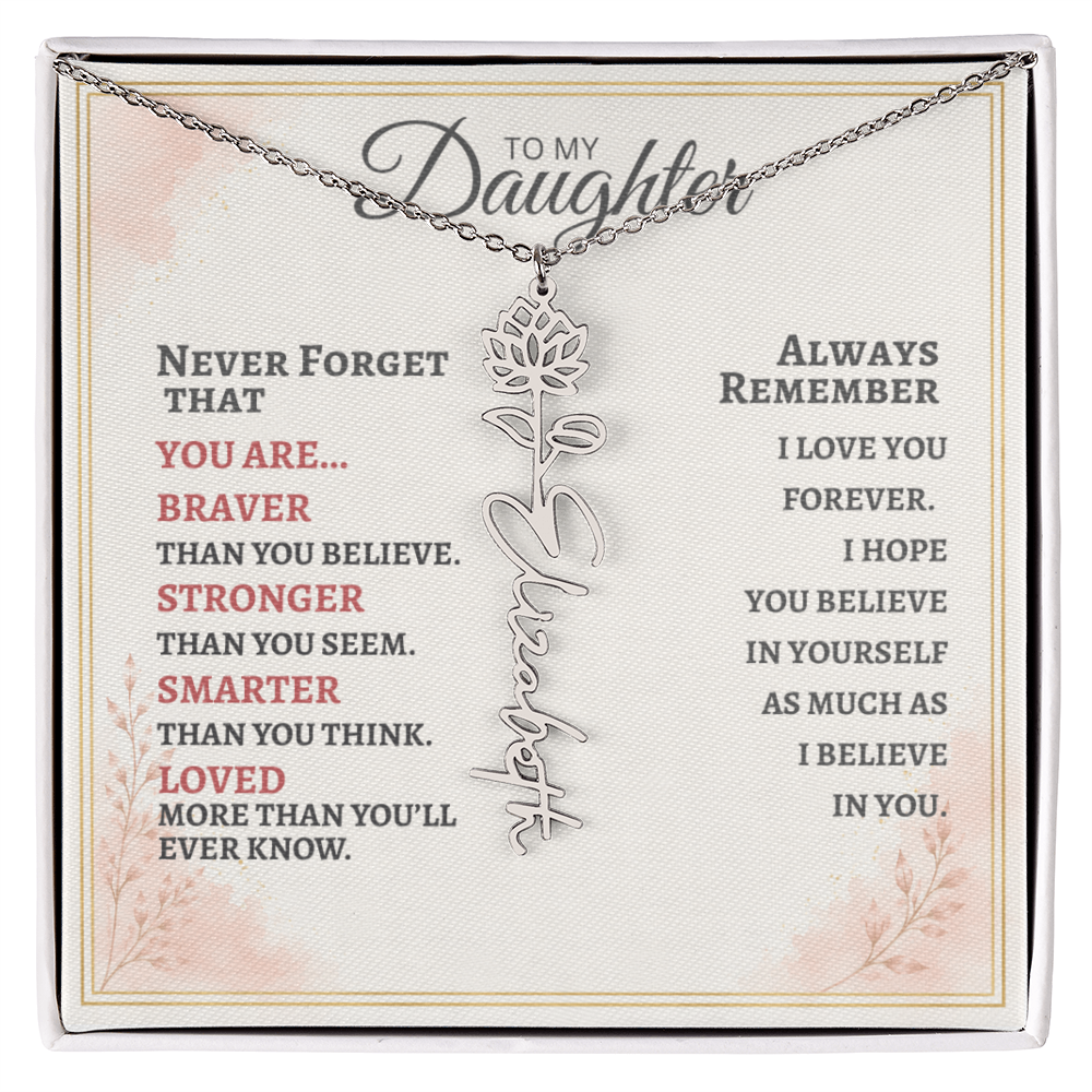Daughter Flower Name Necklace