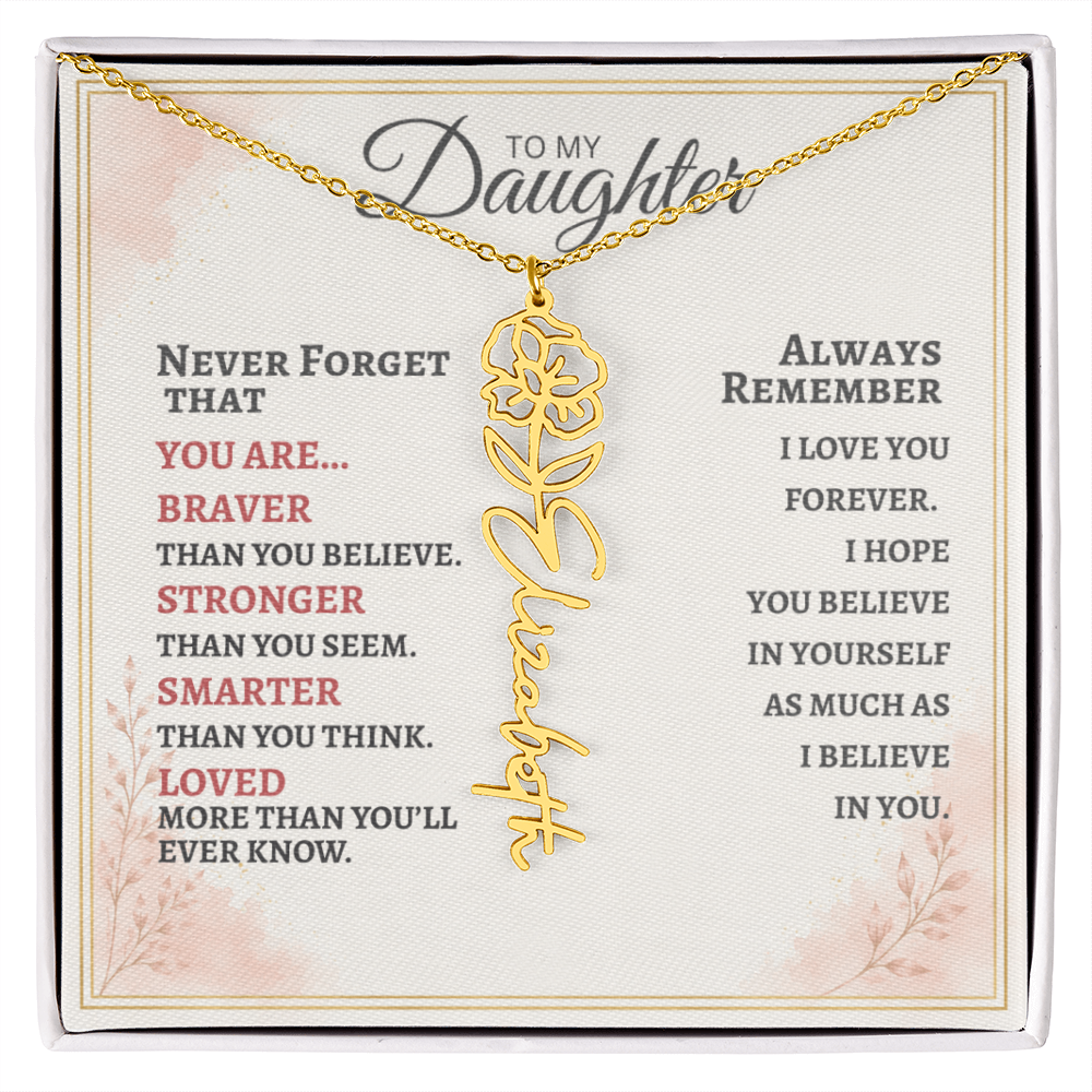 Daughter Flower Name Necklace