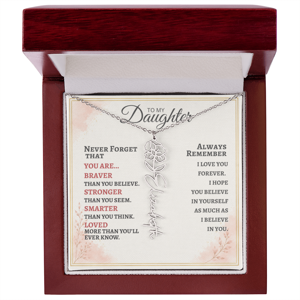 Daughter Flower Name Necklace