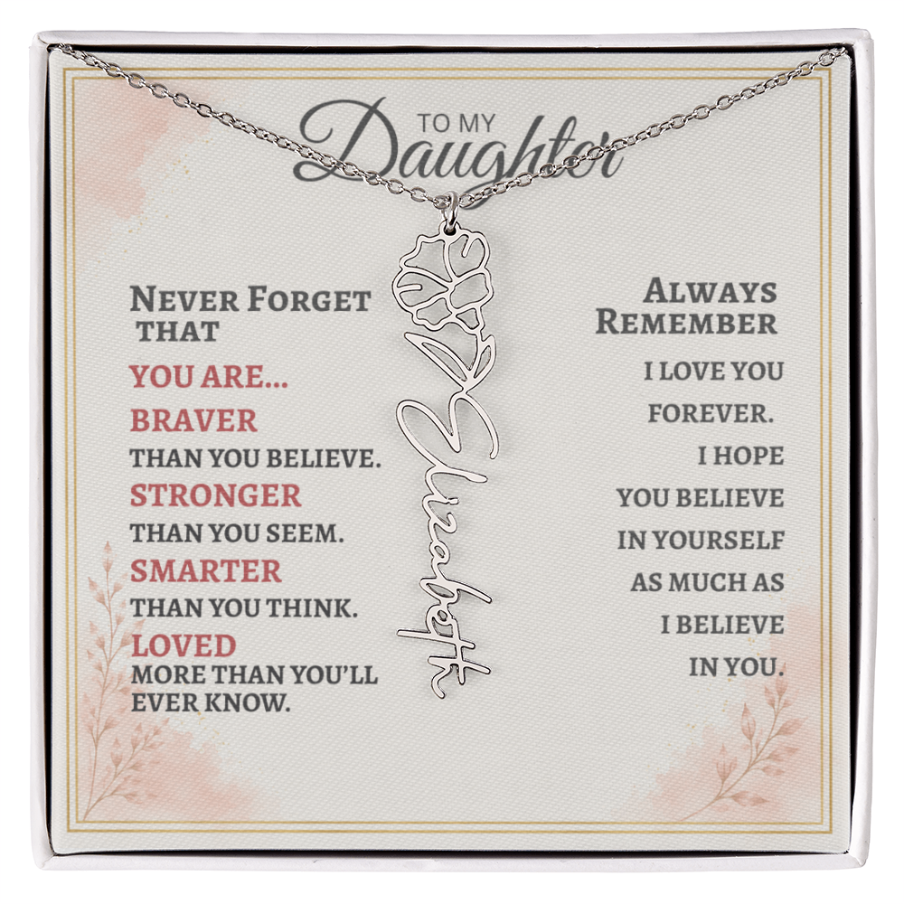 Daughter Flower Name Necklace