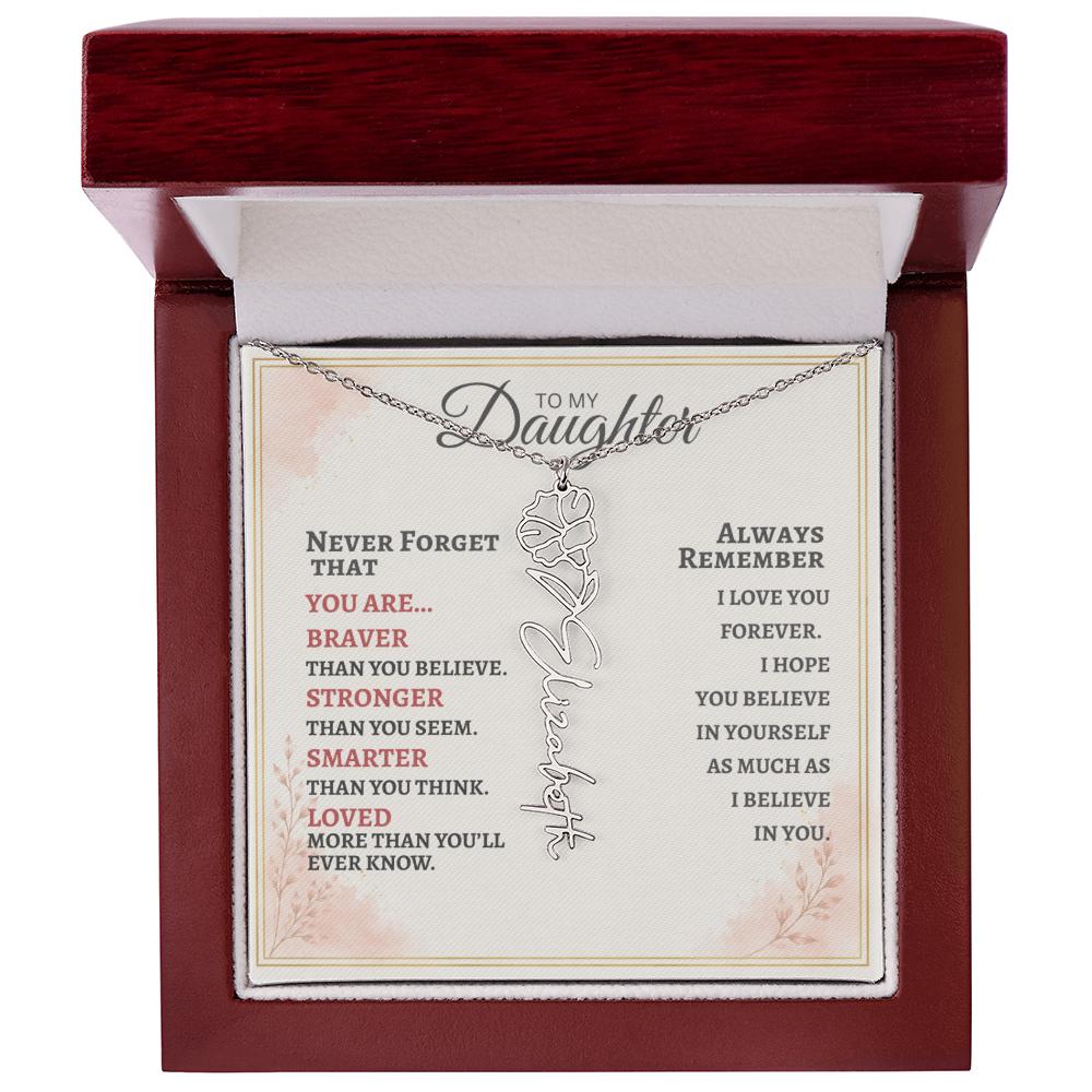 Daughter Flower Name Necklace