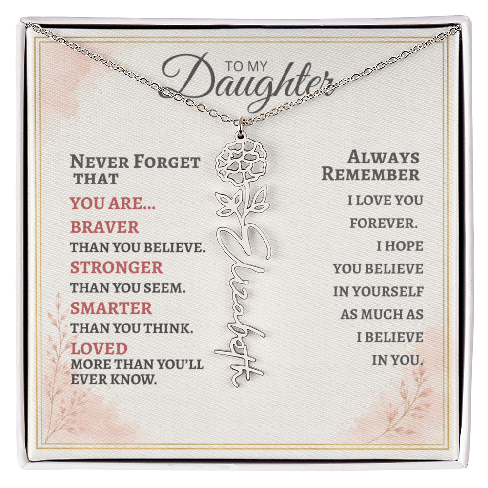 Daughter Flower Name Necklace