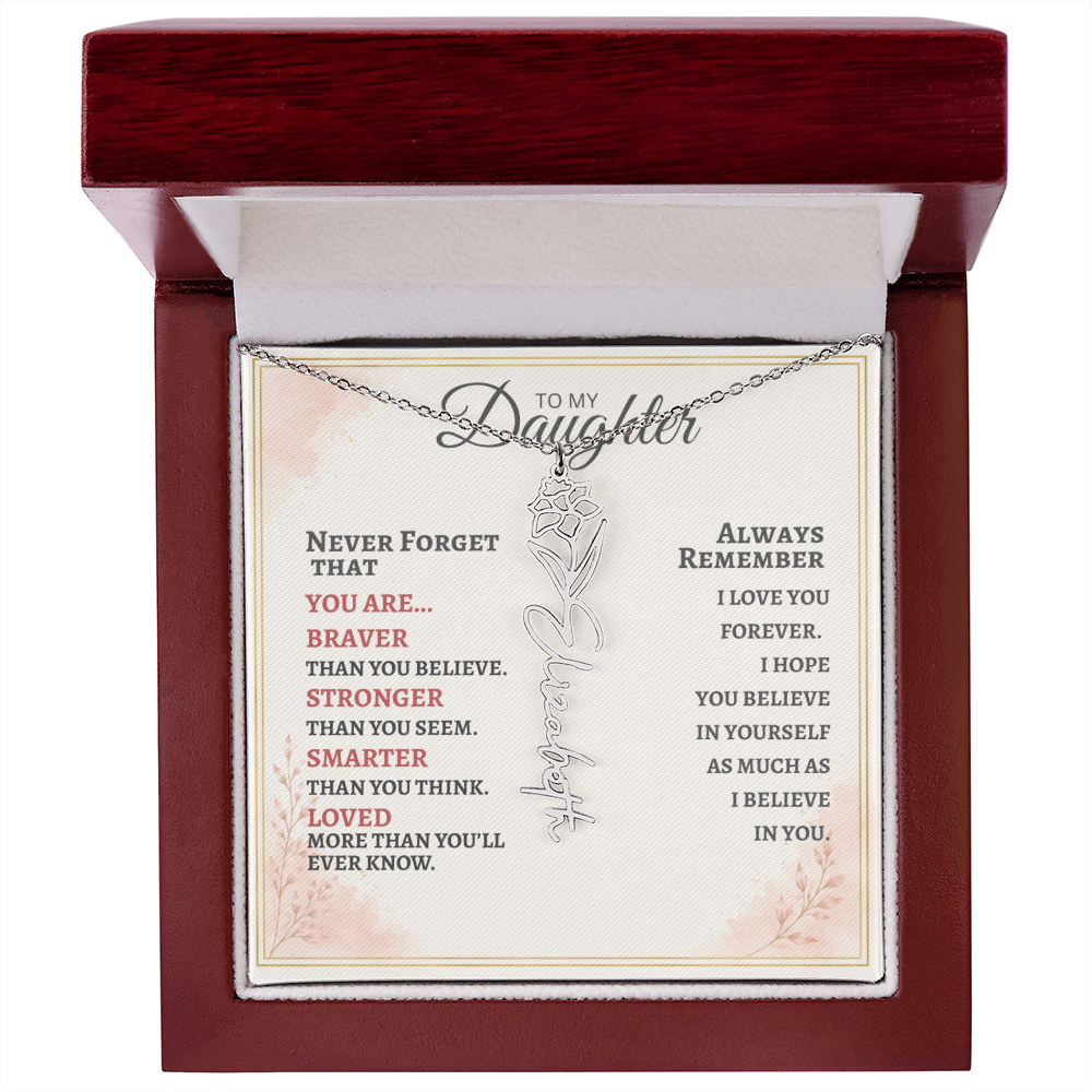 Daughter Flower Name Necklace