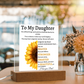 Personalized Sunflower Night Light for Daughter | Gift from Dad | Personalized Acrylic LED Gift
