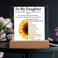 Personalized Sunflower Night Light for Daughter | Gift from Dad | Personalized Acrylic LED Gift