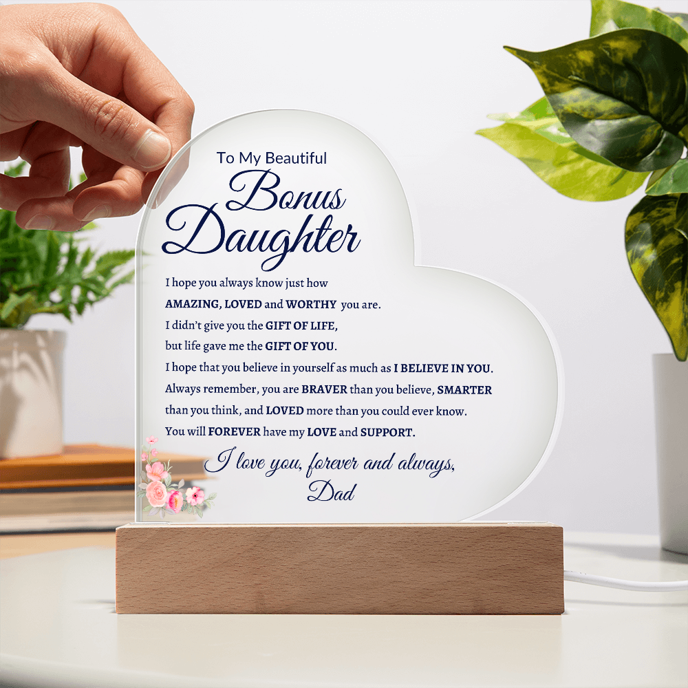 Bonus Daughter Acrylic Plaque| Daughter Gift From Dad