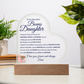 Bonus Daughter Acrylic Plaque| Daughter Gift From Dad