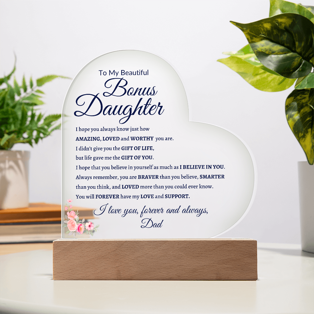 Bonus Daughter Acrylic Plaque| Daughter Gift From Dad
