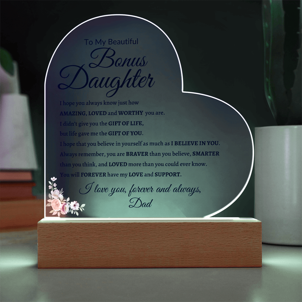 Bonus Daughter Acrylic Plaque| Daughter Gift From Dad