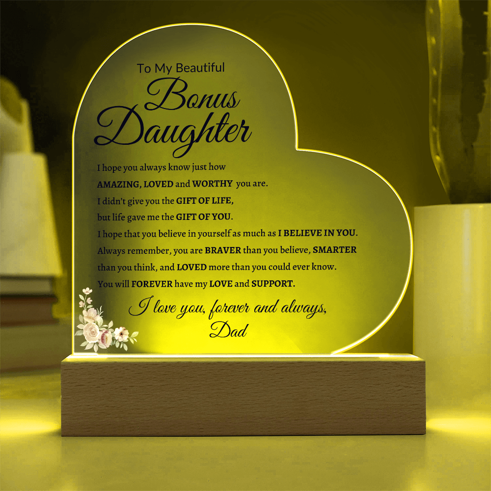 Bonus Daughter Acrylic Plaque| Daughter Gift From Dad