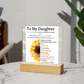 Personalized Sunflower Night Light for Daughter | Gift from Dad | Personalized Acrylic LED Gift